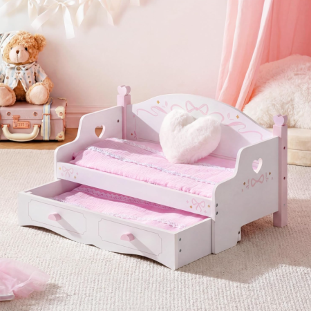 Convertible Wooden Doll-Style Sofa Bed