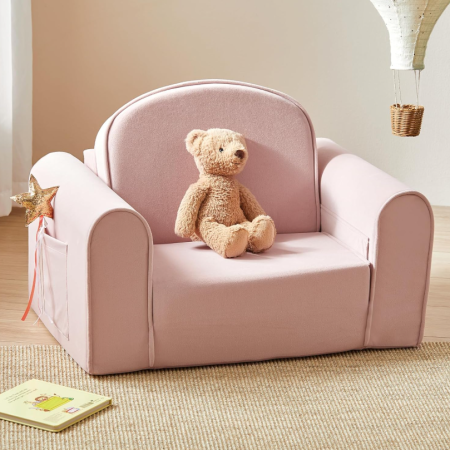 Pink 2-in-1 Folding Storage Children's Sofa